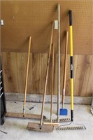 rakes and brooms
