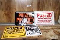 property signs- No trespassing