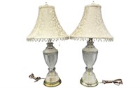 Glass Table Lamps Pair