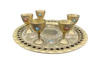 Vintage Arabic Brass Coffee Tea Set