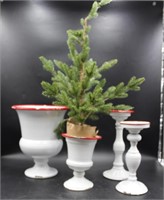 Metal Candle Pedestals & Bases w/ Foliage #2