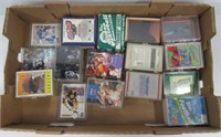 Assortment of sports cards.