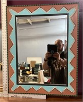 30" Painted southwest style mirror