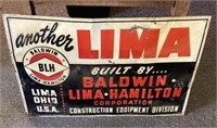 Vintage Lima sign --24x36 embossed metal