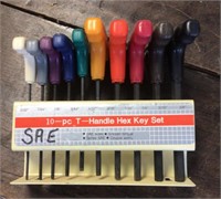 10-piece T-handle standard hex keys