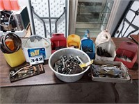 Table top of hardware, nuts, bolts, nails, etc.