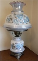 Opalescent Blue Glass Lamp -works