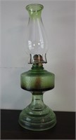 Green Glass Oil Lamp
