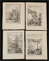 Lot of 4 18th c. Engraved Plates