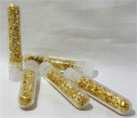 Lot of 5 Large 5ml Vials with Gold Leaf Scrap