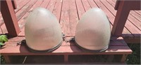Pair of Antique Outdoor Glass Lamp Domes
