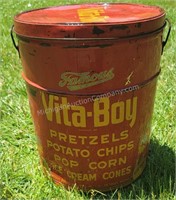 Vintage Vita-Boy (Detroit) Tin Container