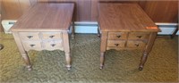 Pair of Beautiful Solid Wood End Tables
