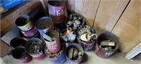 coffee cans of nuts, bolts, misc