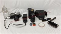 Vintage Konica Autoreflex A3 Film Camera & Lenses