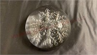 Domed Glass Snowflake Paperweight