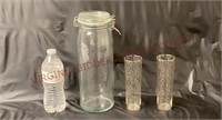Ikea Bail Lid Canister & Gold Speckled Glasses
