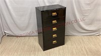 Black Metal 5-Drawer Cabinet ~ 20"x12"x34.25 tall