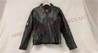 Genuine Leather Motorcycle Jacket w Liner ~ Large
