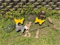 Group of outdoor yard art items