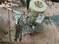 Bird feeder and garden tools