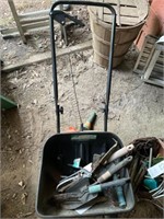 Spreader with tools & Basket of Wind Chimes