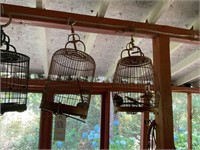 4 Vintage Wooden Bird Cages
