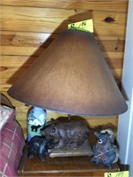 Bear Lamp & Bear Figurines, Vase