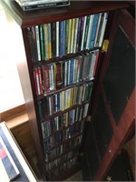 Large Group of CDs & Cabinet