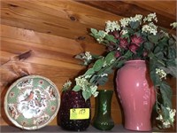 Decorator Items, Vases, Metal Dish