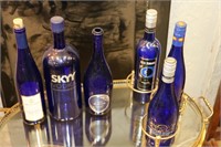 6 Cobalt Blue Bottles