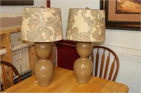 Pair of Table Lamps w/ paisley Shades