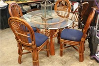 Rattan Dining Kitchen Table & Chairs