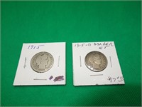 1915 2ct Barber Quarters