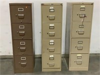 (3) 4 Drawer Filing Cabinets