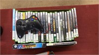 Assorted Xbox games and controller