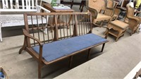 WOODEN BENCH W UPHOLSTERED SEAT
