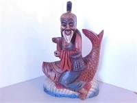 Sculpture sur bois style asiatique 17 pouces