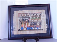 Peinture scène gypte antique sur papyrus