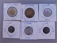 Lot de 6 monnaie Canada/USA; 2x 1c 1943 acier