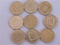Monnaie Israel lot 9x 10 Agorot