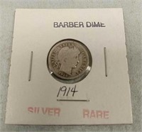 1914 Barber Dime Silver