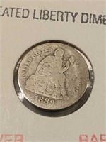 1889 Seated Liberty Dime Silver