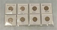 (8) Old Jefferson Nickels Assorted Dates