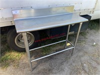 STAINLESS STEEL TABLE 48" X 18" WITH 6" BACKSPLASH