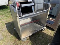 STAINLESS STEEL DISH CART ON CASTERS