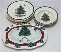 SPODE CHINA AND PLATTER