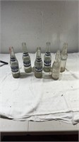 6 antique glass soda bottles