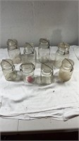 8 miscellaneous mason jars