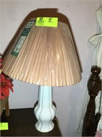 WHITE LAMP WITH SHADE 29" TALL